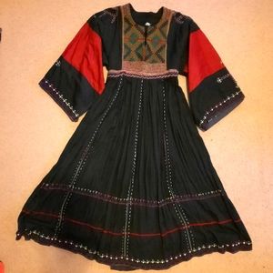 Afghani Boho dress med embroidery handmade